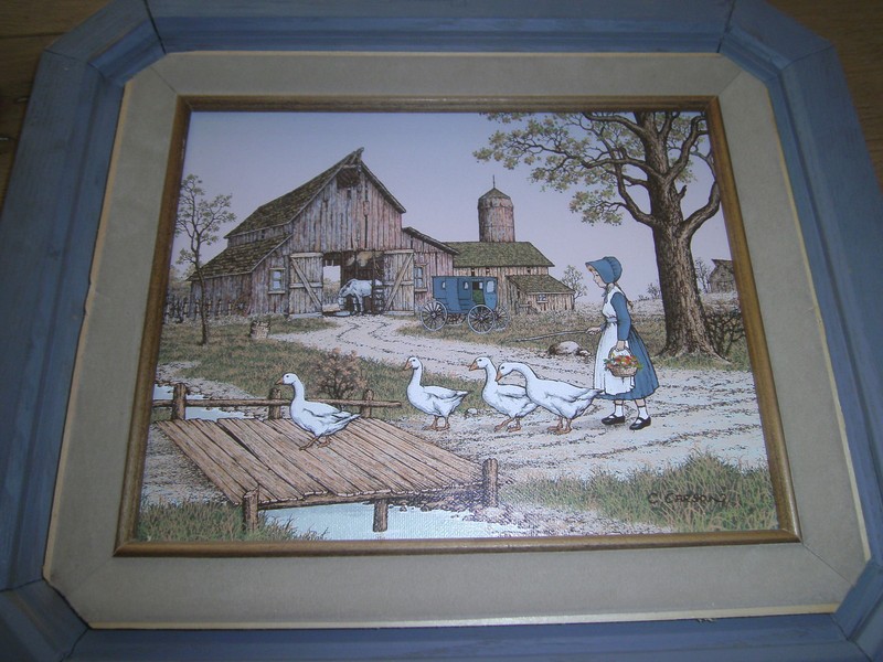 C. Carson Winter scene TWO Framed 8x10 PEPSI BARN Deer summer Girl Ducks gallery