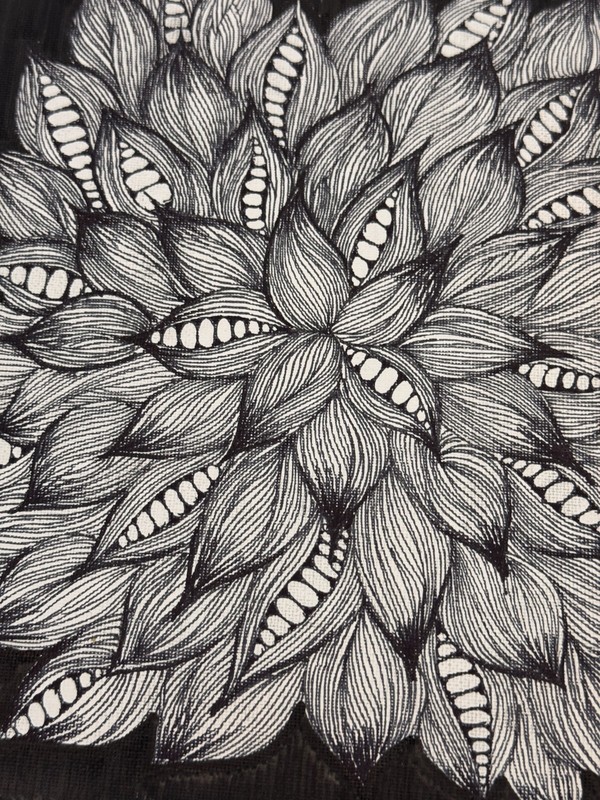 Flower And Worms With A Random Line Art