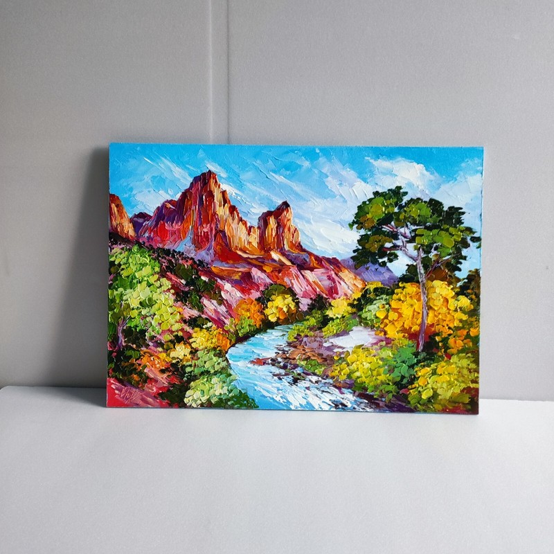 Original oil painting Grand Canyon Utah Zion National Park Landscape 10*14 inch gallery
