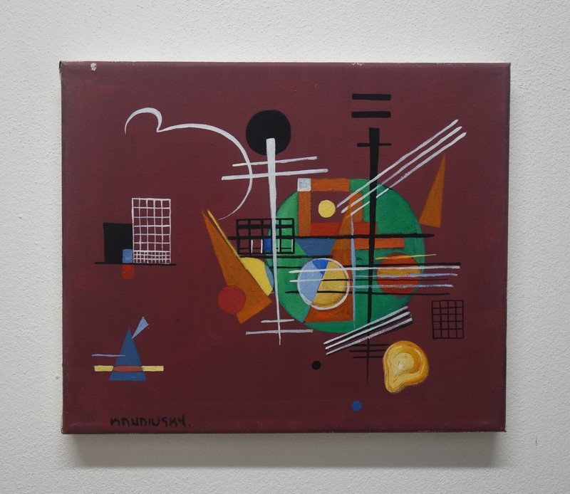 Fine unique painting – Abstract composition, signed Wassily Kandisnky, w COA