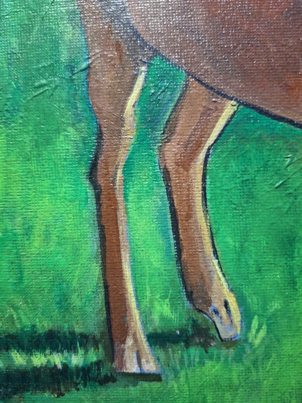 Original Contemporary Goat 8x10 Acrylic Painting Canvas Panel gallery