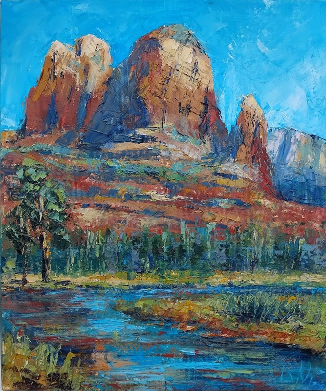 Utah 10×12″ Oil Painting Zion National Park 100% handmade original