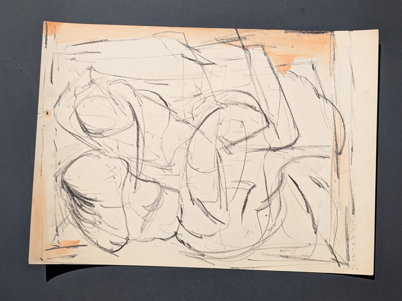 Tony Underhill 1923-77 Australian British Artist c1962 Wax Crayon Drawing K gallery