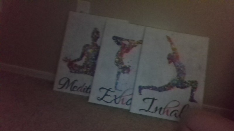 culureful gymnasticts painting for any age saying Meditation, Inhale, and Exhale