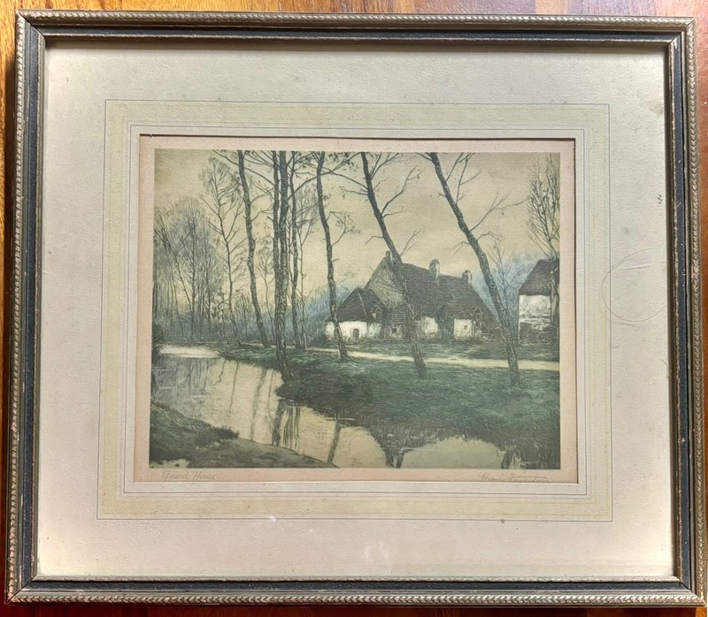 Antique-Style European Landscape Print “Guard House” Framed Vivitone