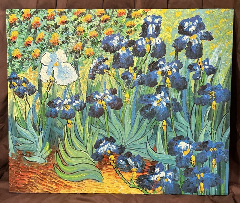 Vincent van Gogh Irises Canvas Painting Unframed OOAK 19×24