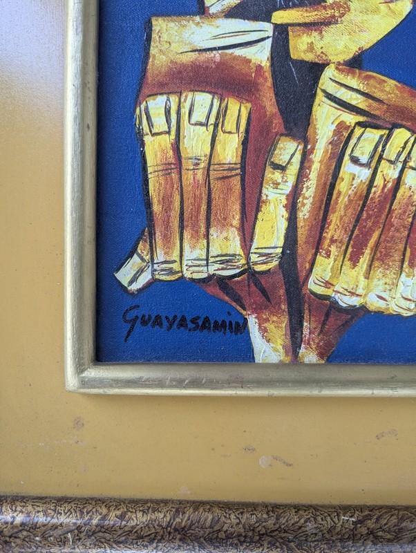 Expressionist Oil Painting Signed “Guayasamín” Latin American Style 8x10 Canvas gallery