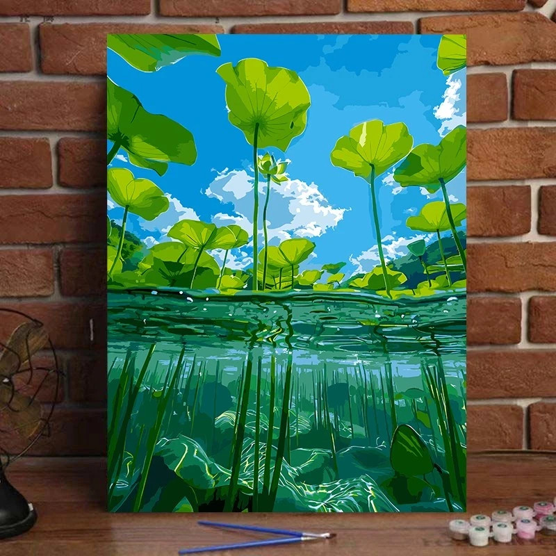 Digital landscape print with earth tones