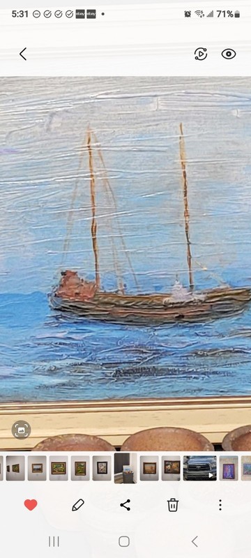 Sleeping in the Mist Original Oil Painting on Board 12x9 Framed Landscape Art. gallery