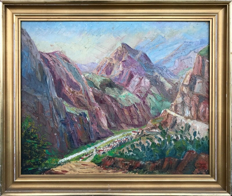 Jørgen Luplau Janssen (1912-1982): MOUNTAINS, original oil painting