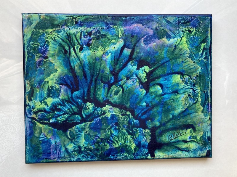 Christmas gift – Original Acrylic Painting- Ready to Hang – Bloom – 11″ * 14 «