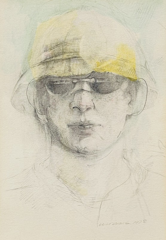 Contemporary Portrait Of A Man 1978. Signed Davis. Babcock Galleries NYC.