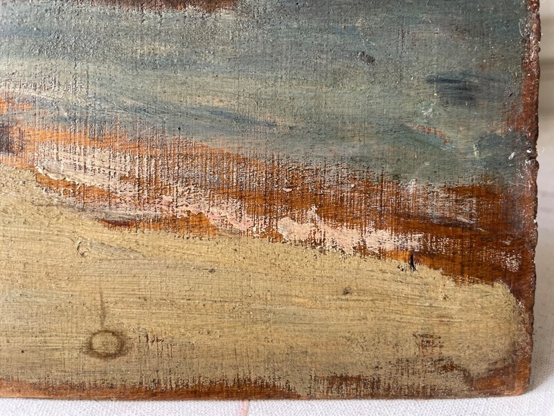19th French Impressionism - Oil Panel Painting - Seascape Rocky Coast gallery
