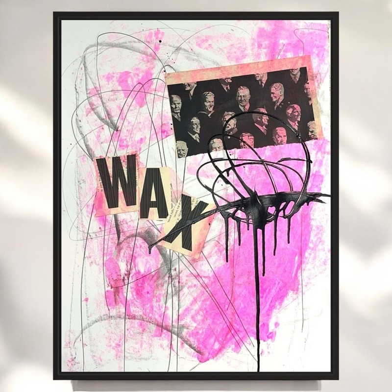 Original Mixed Media Abstract Modern Art Painting 18×24 «WAX» Signed