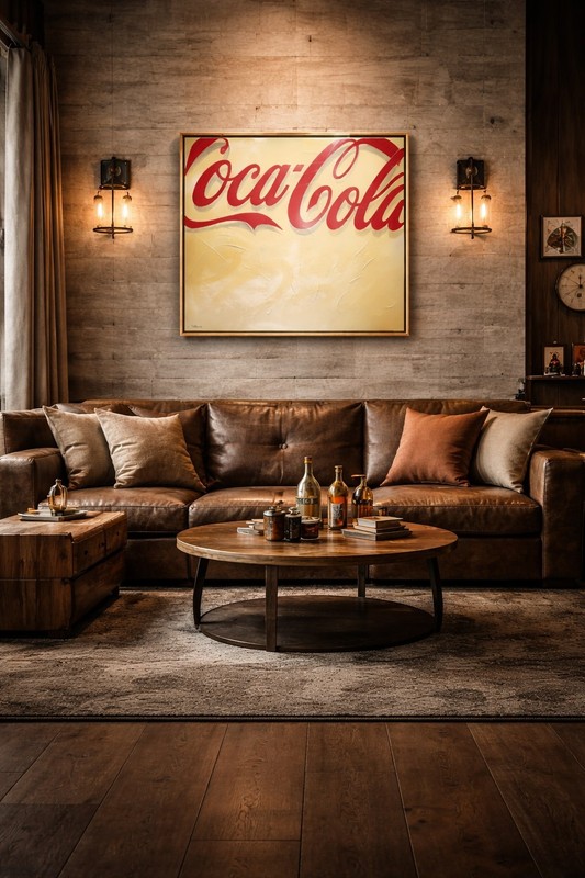 James Trend Coca Cola Original Pop Art Painting 28×28 Signed COA Wall Art