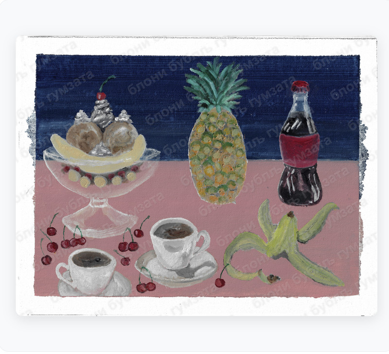Ice Cream Painting in Oils Reprint on Giclée Fine Art Retail Ready on 11 x14