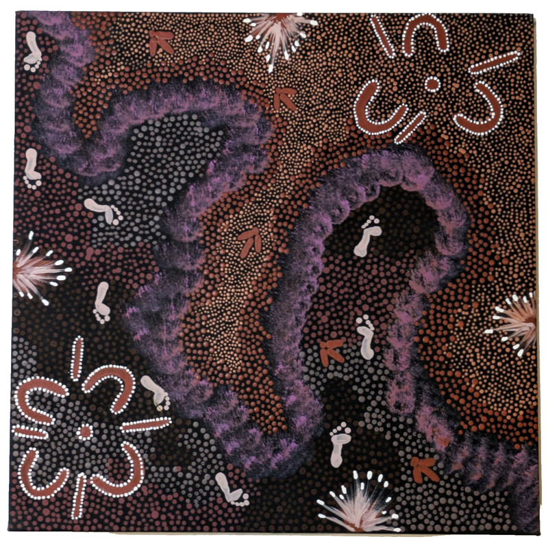 Maureen Nampijinpa Hudson Aboriginal Dot Painting «Women Dreaming»