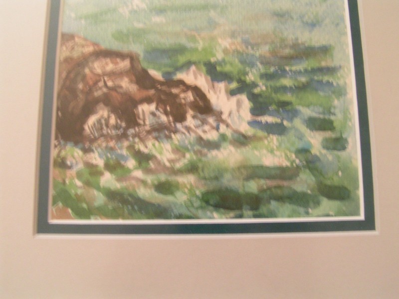 Framed Original Coastal Landscape Scene Watercolor-Big Island Hawaii 11" X 14" gallery