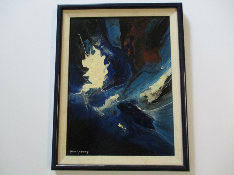 DRIP SPLASH SWIRL SPACE ARMSTRONG VINTAGE POP ART PAINTING MID CENTURY MODERN gallery
