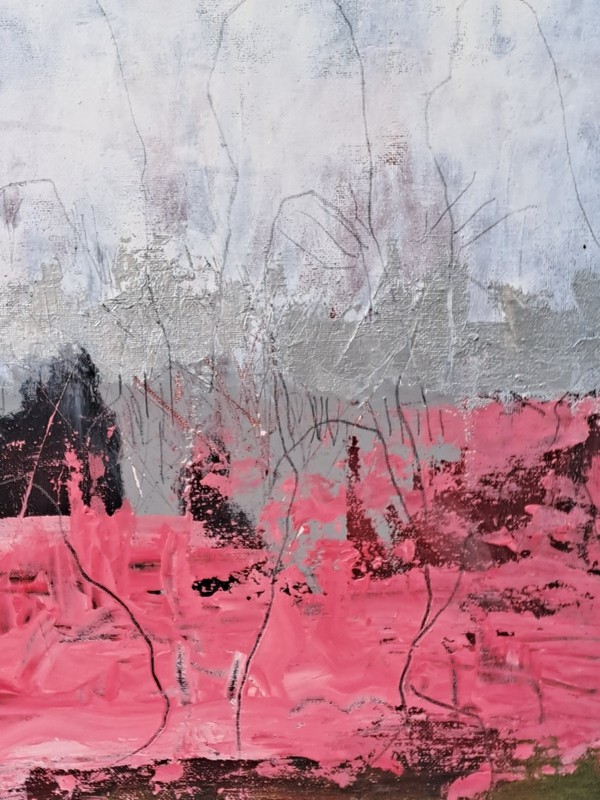 Pink white acrylic & ink "Cotton Candy" #002 Limited 1/1 Series of 7 signed gallery
