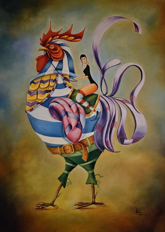 CUBAN ART Oleo/lienzo 85cm X61 Cm T: Intimidad Desterrada NORA MENENDEZ