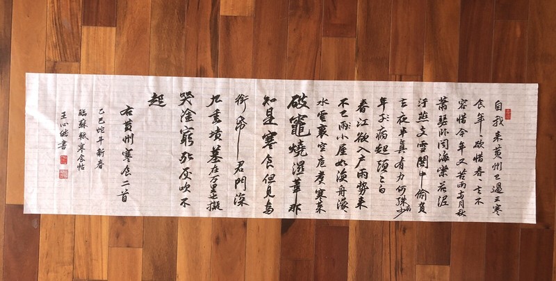 Unframed handwritten Chinese calligraphy A Long Poem By Su Shi Cold Food 2507
