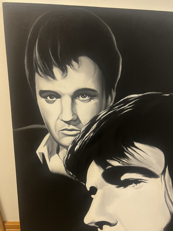 Hector Monroy Elvis Oil on Canvas Monrock Collection Signed gallery