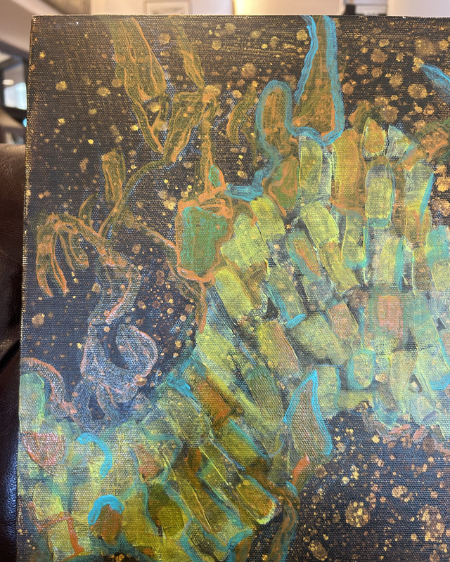 J Drury Abstract in Green, Unframed. gallery