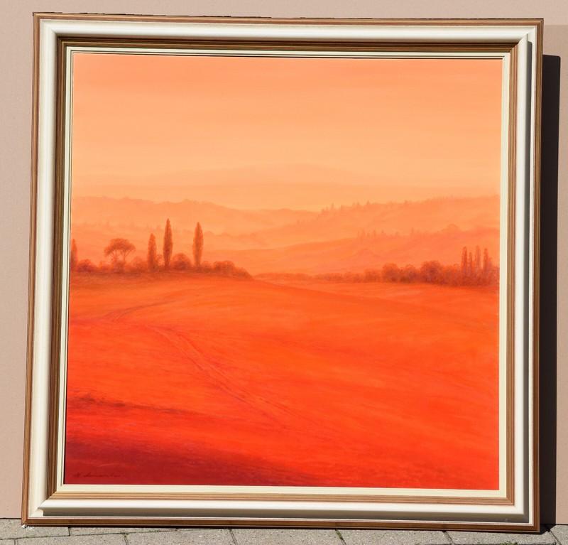 Hermann Dieste * 1931 Dortmund / Painting "Tuscany" Italy Large Format Mediterranean gallery