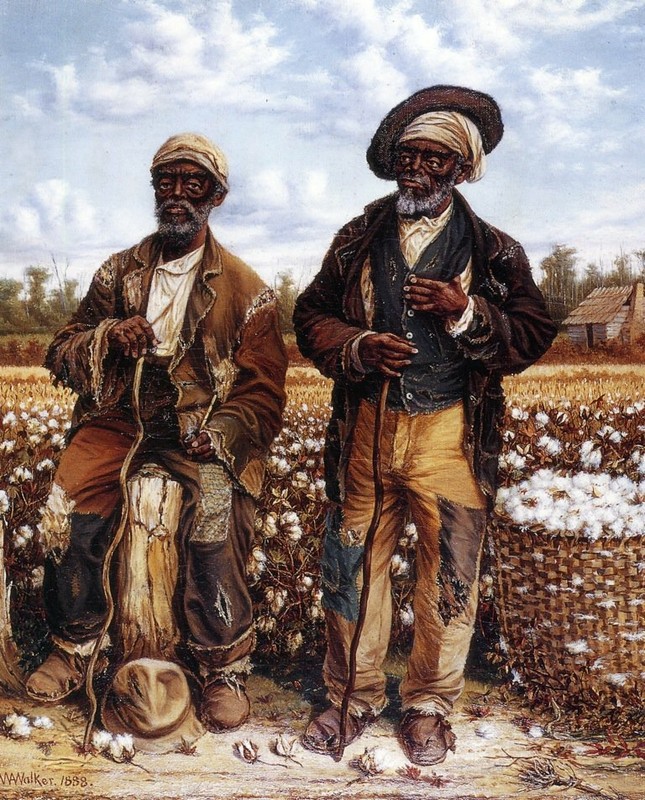 Oil painting Africa Black person landscape Calhouns-Slaves-William-Aiken-Walker