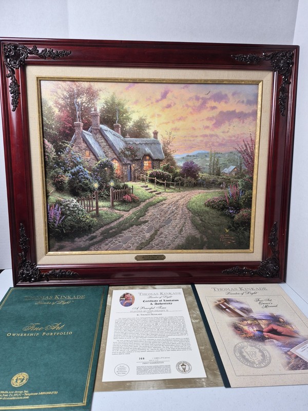 Thomas Kinkade A Peaceful Time 16×20 Framed Canvas Gallery Proof COA GP 368/1100