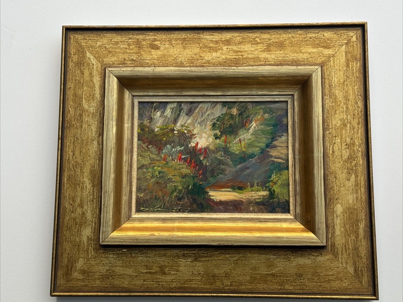RICK DELANTY PAINTING LANDSCAPE TURN IN THE TRAIL IMPRESSIONIST SMALL GEM FAMOUS