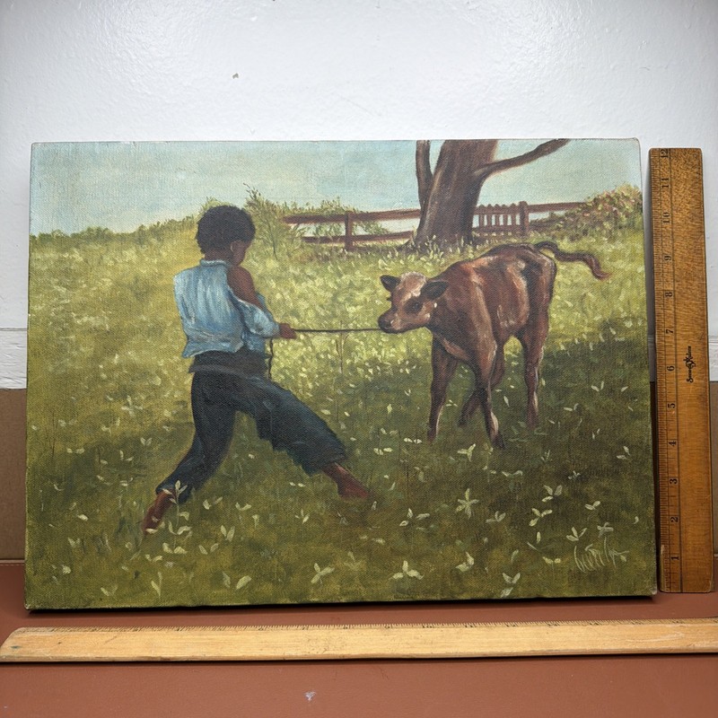 Painting The Unruly Calf Manner of Winslow Homer By Unknown Artist