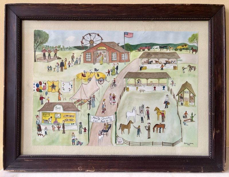 Folk Art Painting PA Amity Country Fair Berks County PA by Marjorie A Yocom