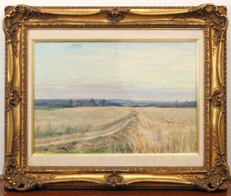 G.M. Shégal “Wheat Field” Original Soviet Oil Painting c.1950s Moonlight Gallery