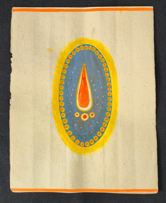 TANTRA LINGAM PAINTING ON ANTIQUE PAPER HANDMADE MEDITATION SHIVA LINGAM.
