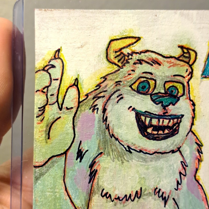 aceo original artcard acrylics inks "Sully/Monsters Inc." Limited 1/1 signed gallery