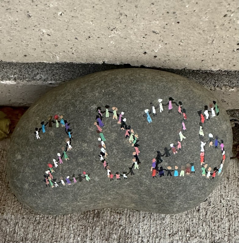 Peace 2026 Painted Artsy on a Rock! Approximately 5 1/2” X 4” X 1 1/2” gallery