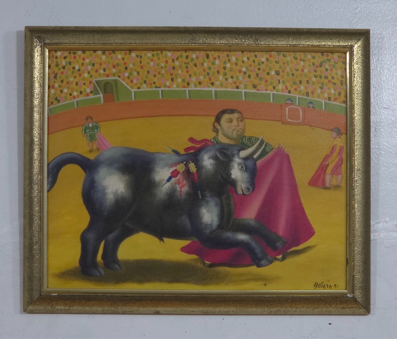 AMAZING FERNANDO BOTERO OIL ON CANVAS CIRCA 1991 WITH FRAME IN GOOD CONDITION