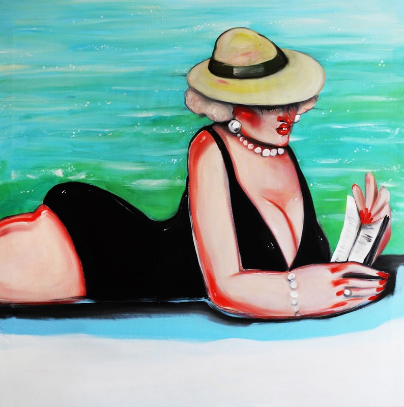 Hot days 39,3 x 39,3″- 100% Hand painted Oil Painting on Canvas. Yana Medow