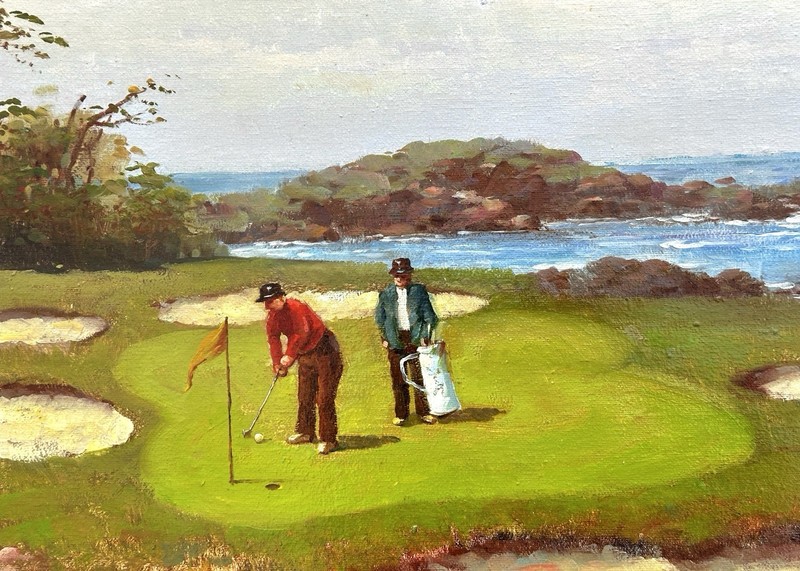 Pebble Peach Golf Course painting by Heinz Jurgen Menzinger gallery