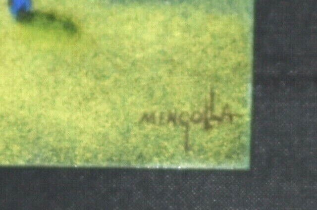 Vintage DOM MINGOLLA Enamel on Copper Painting Signed #2 gallery