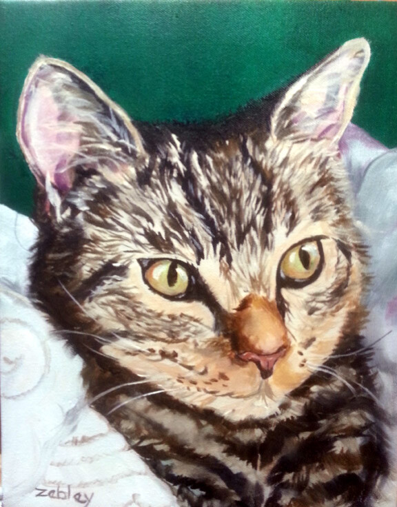 Custom Pet Portrait, LARGE Oil Painting YOUR dog from YOUR Photos, Robin Zebley gallery