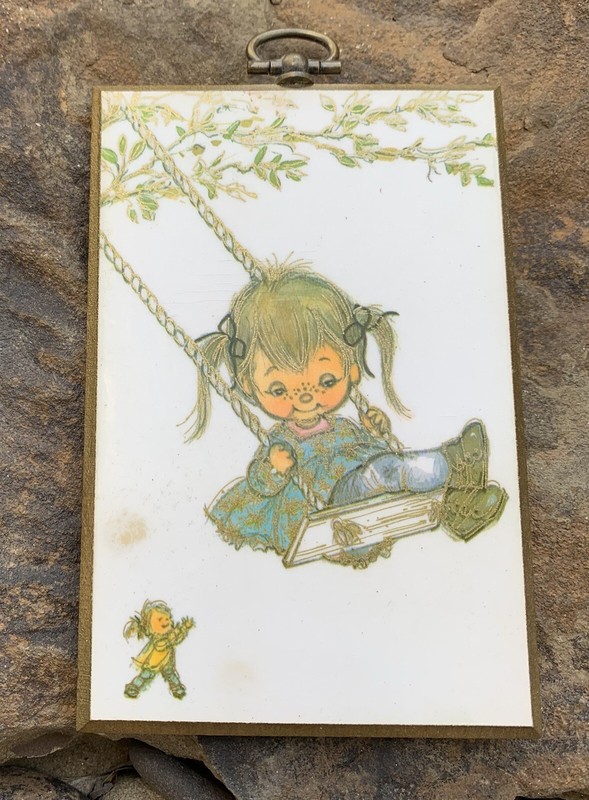 Norfolk Cartoon Girl Swinging Picture. Ok conditioned. Rare