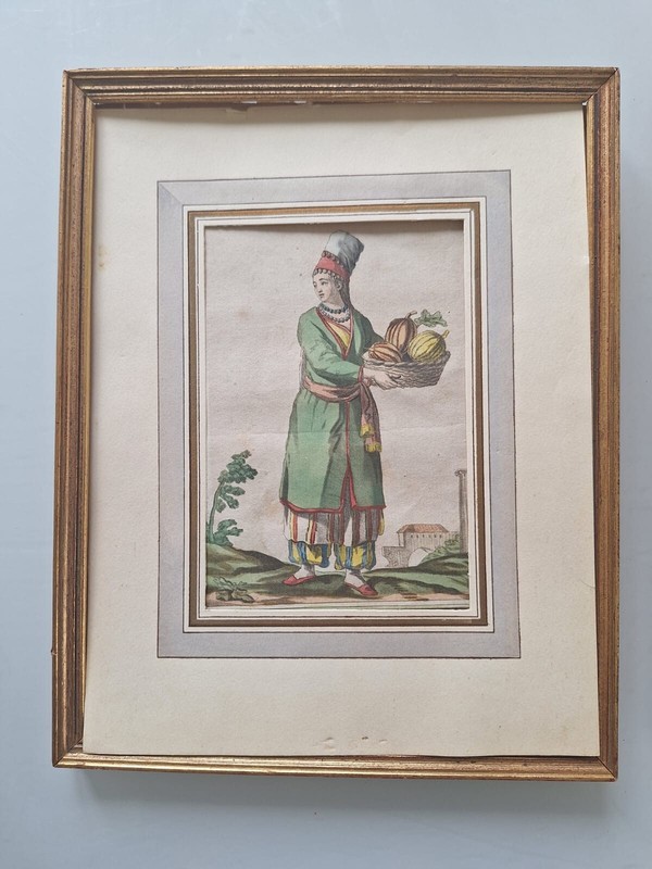 Antique Watercolor "Woman From Caria And Polish Merchant". Painting gallery