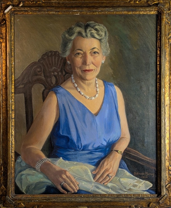Vintage 1956 ROBINSON MURRAY Midcentury Painting Boston Impressionist Portrait