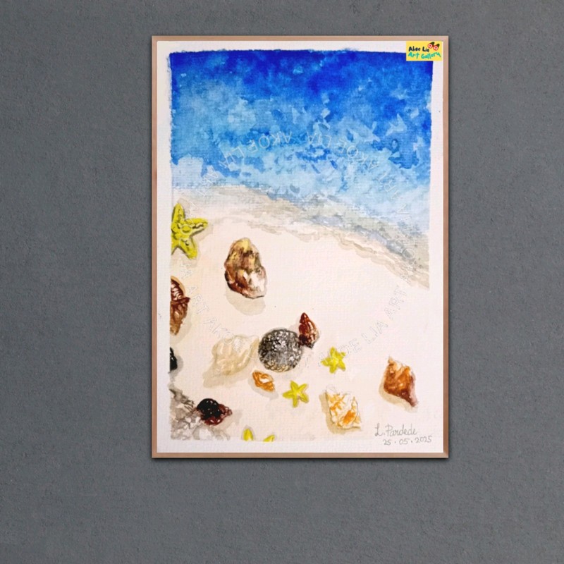 Painting original digital download «The White Sand» In 4 different sizes