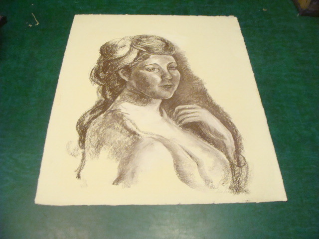Vintge Original LESLIE SNOW (Feron) Art – SIGNED — apros 19 1/2 x 24 1/2 WOMAN