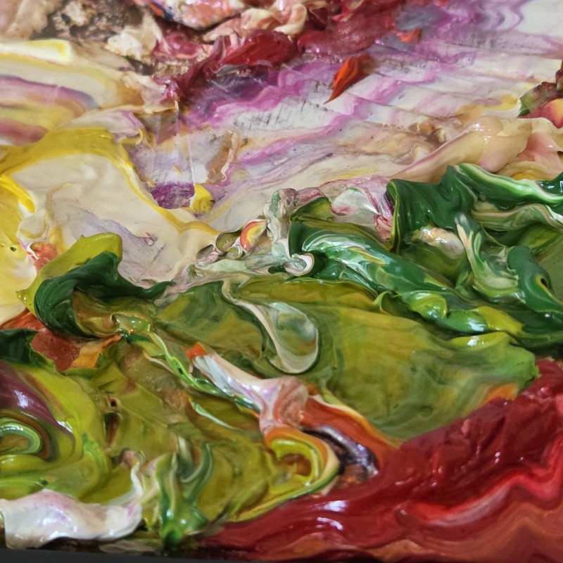 Oil On Panel 3D Abstract Art Floating Frame Kevin Winger #78 Quartz Skull Signed gallery