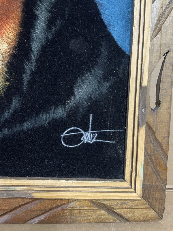 Vintage David Ortiz Black Velvet Painting Rottweiler Dog gallery